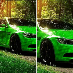 有一款绿色的宝马车是……